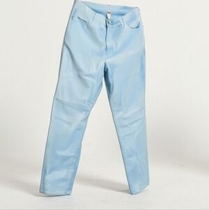 Tianello Vintage Women's Robin's Egg Blue stretch cotton high waist XL 32 In